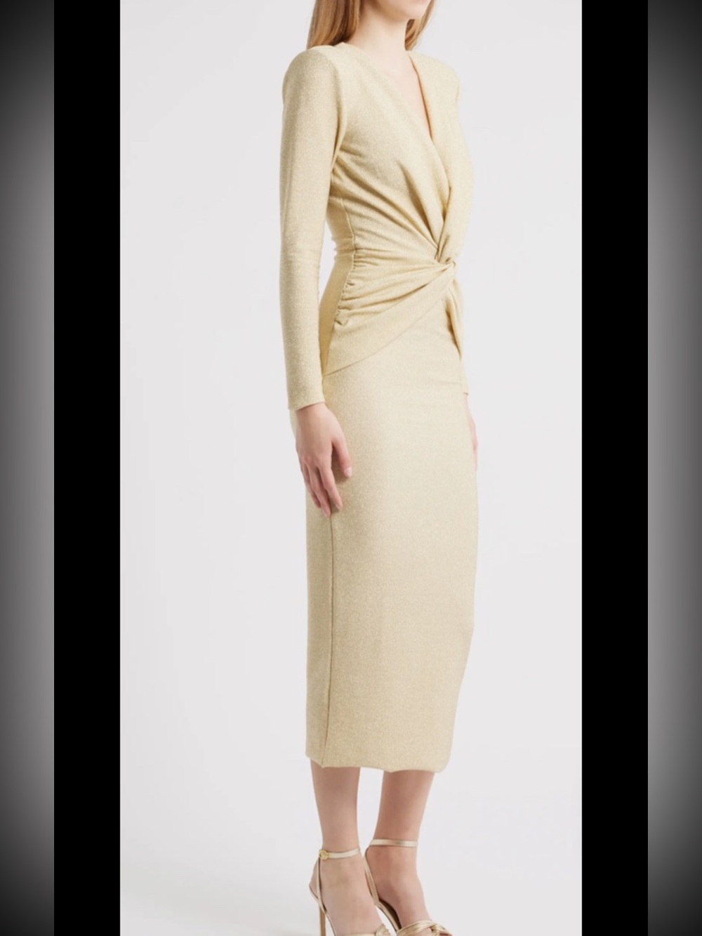 ChiaraBoniLaPetiteRobe Jara Starry MetallicTwistFrontMIDI Dress,IT42=US6/M,new - Picture 2 of 13